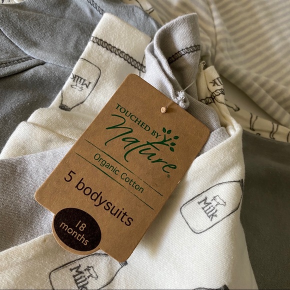 NWT 5pc baby bodysuits 100% organic cotton SZ 18M - Picture 3 of 4